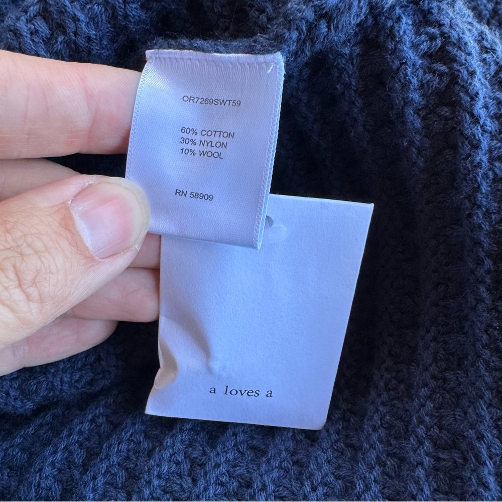 A LOVES A Navy Blue Button-Up Sweater Sz XL Pockets Buttons Front NWT - Picture 13 of 13